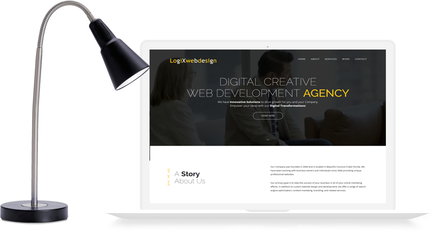 Laptop displaying a modern, mobile-friendly website built by LogiXwebdesign